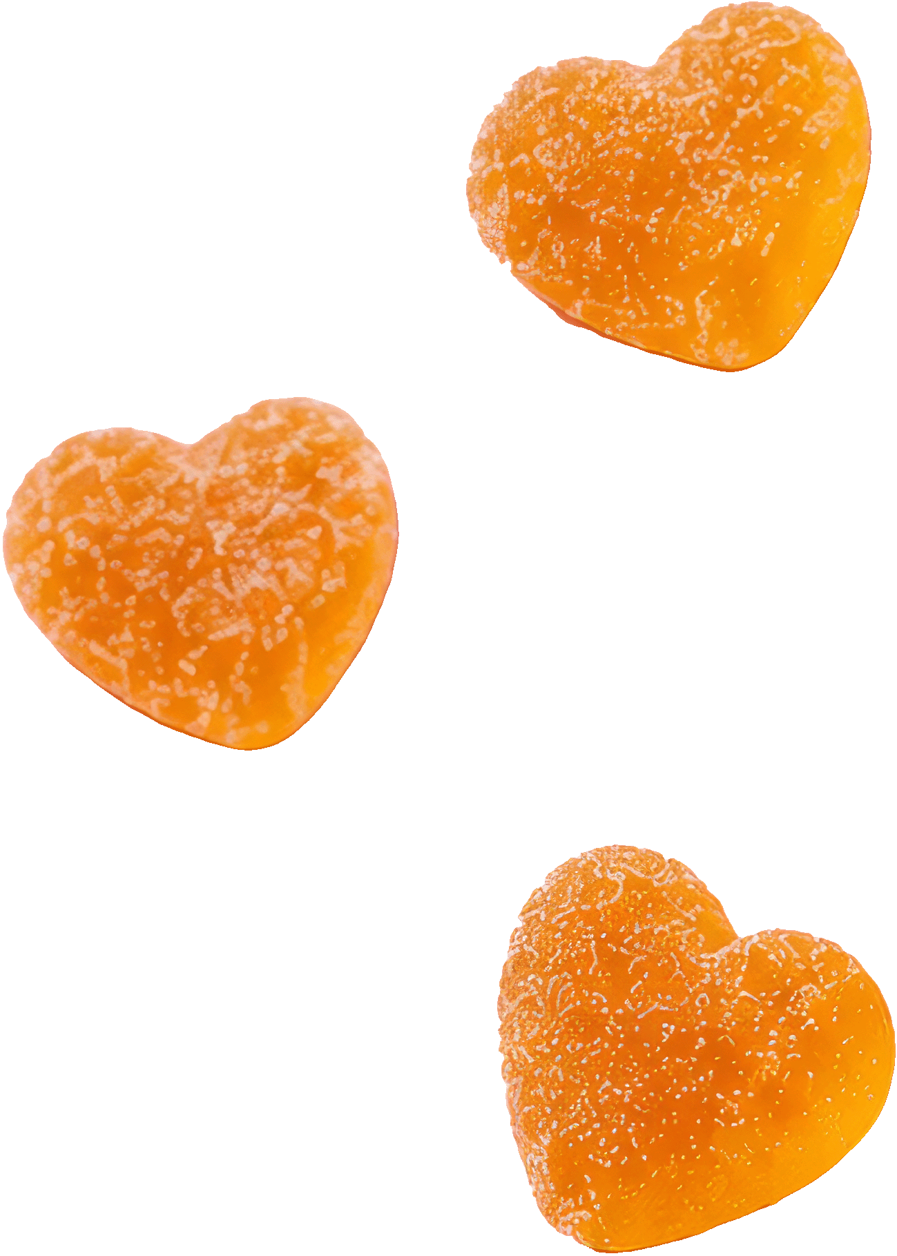 Gomitas naranjas en forma de corazón